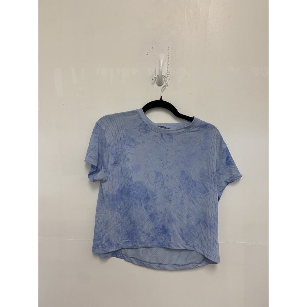 Lululemon Top Women's Small Train To Be Tie Dye Blue Short Sleeve Sporty Workout